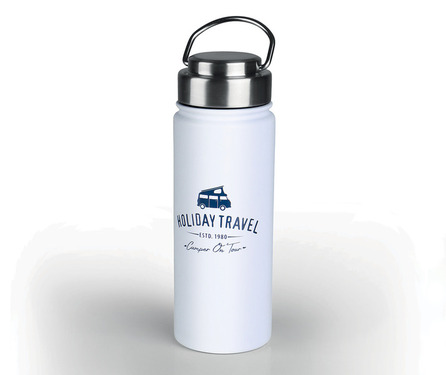 Cestovná vákuová fľaša Holiday - nerezová oceľ - 500 ml - biela</p>