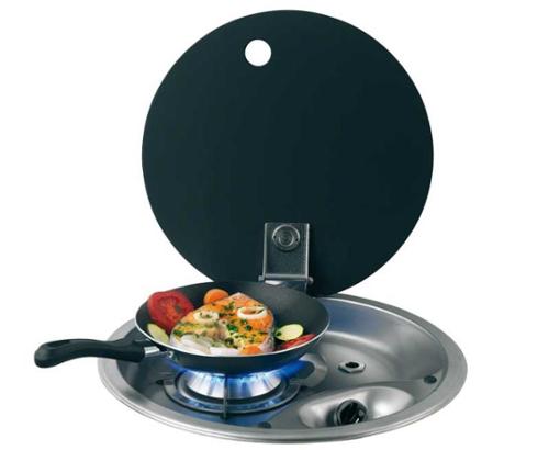 Nerezová varná doska do karavanu s 1 horákom a pokrievkov - CAN