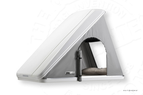 Pevný strešný stan Columbus Variant - Šedá látka - Biely plášť - Stredná dĺžka X</p>