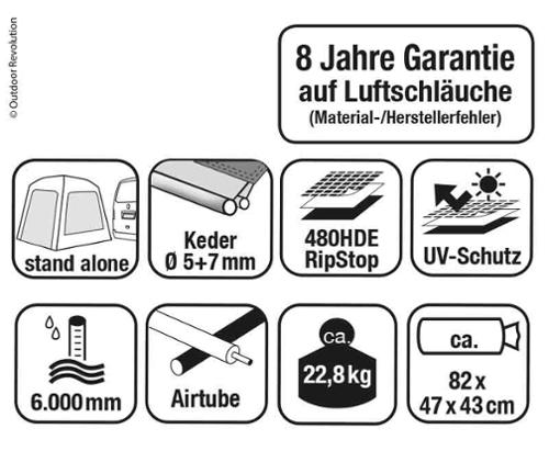 Vonkajšia markíza Revolution Movelite 1 bus - Š300xH300 / H180-255cm