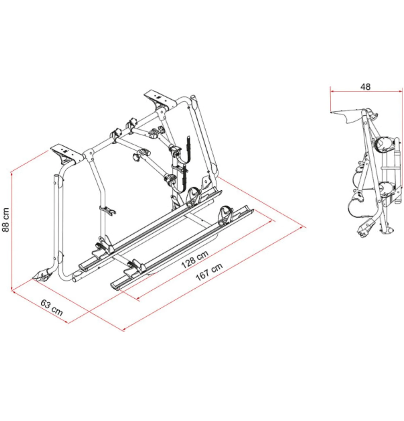 Zadný nosič FIAMMA Carry Bike PRO pre VWT5 cpl. pre 2 kolesá, strieborný</p>