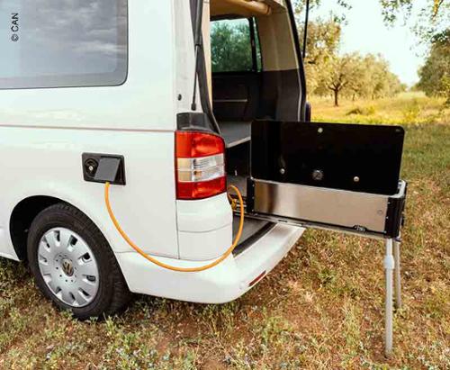 Výsuvná plynová varná doska s 2 horákmi a pľuvadlom, SL1400.LC