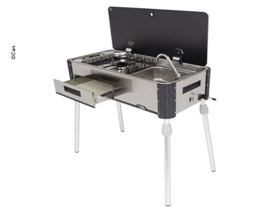 Výsuvná plynová varná doska s 2 horákmi a pľuvadlom, SL1400.LC