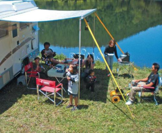 Súprava na upevnenie markíz pri búrke, žltá